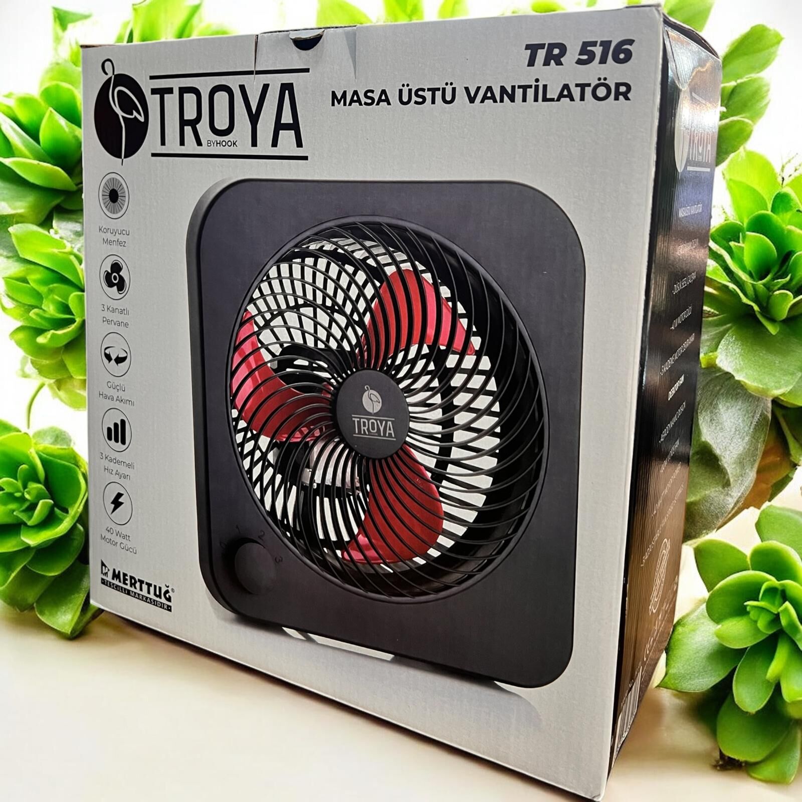 Troya Masa Üstü Vantilatör 40W