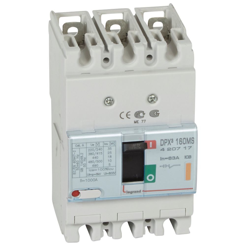 Legrand DPX³160 Manyetik Şalter 3P 63A 25kA LEG-420717