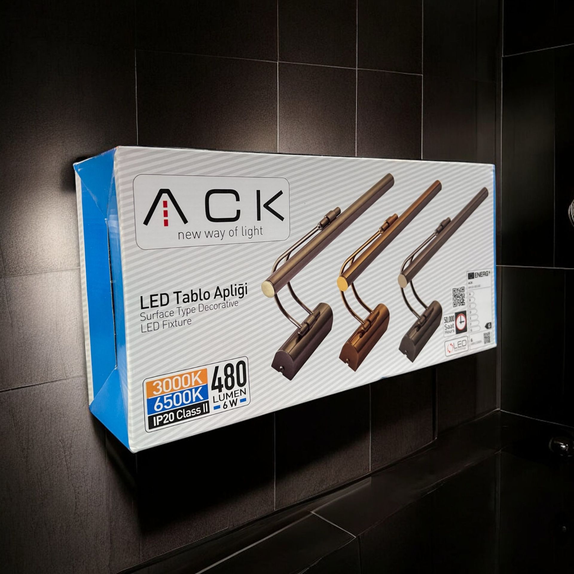 ACK 6W Krom 3000K Led Tablo Aplıgı AH10-00105