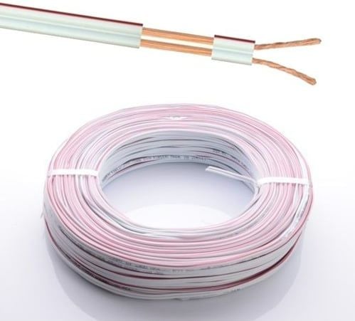 2X0,75 mm Tam Bakir Kordon Parça Kablo Beyaz Aydinlatma Dünyam