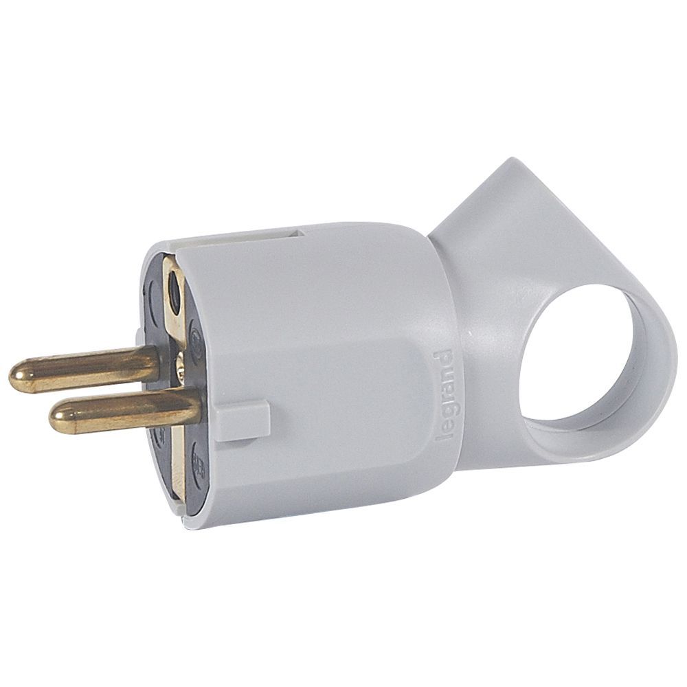 Legrand Alman Tipi Kulplu Fiş Gri LEG-050324