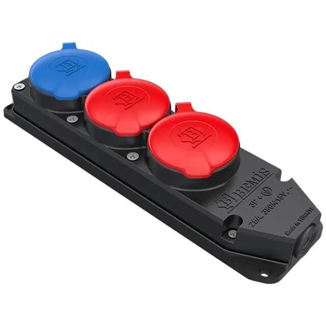 Seldur 3x25A 3’lü Trifaze Kauçuk Grup Priz 2 TF + 1 MF K325-309