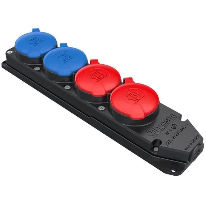 Seldur 3x25A 4’lü Trifaze Kauçuk Grup Priz 2 TF + 2 MF K325-312