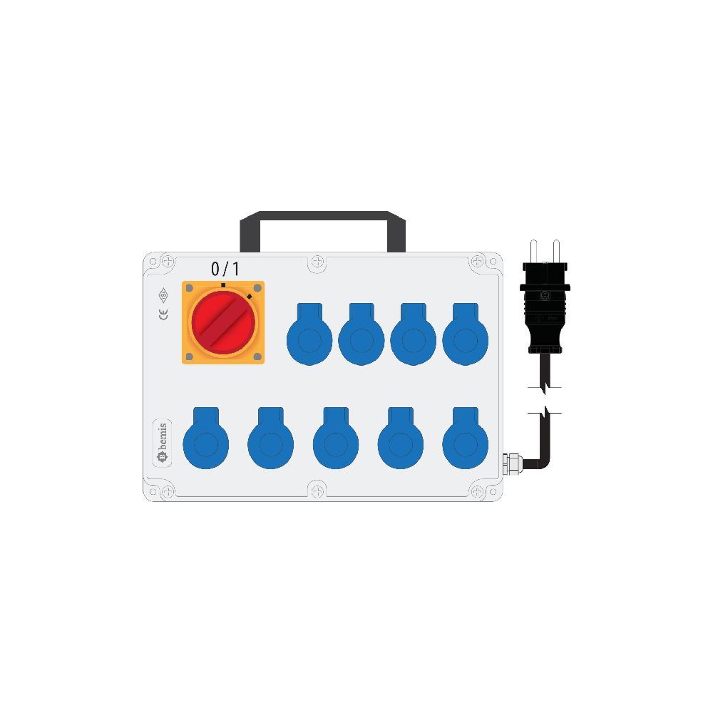 Bemis 1/16A 220V Ip44 9 Adet Prizli Salterli Kulplu 1/16A Fisli Powerbox Ip44 Bkp98290-0008