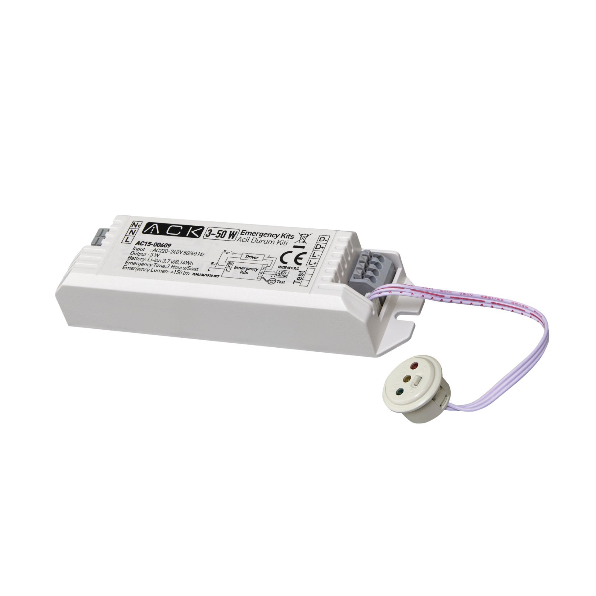 Ack 230V Ac/50 Hz / 1,5W (0,009 A) / Ip20 Acil Aydinlatma Kiti