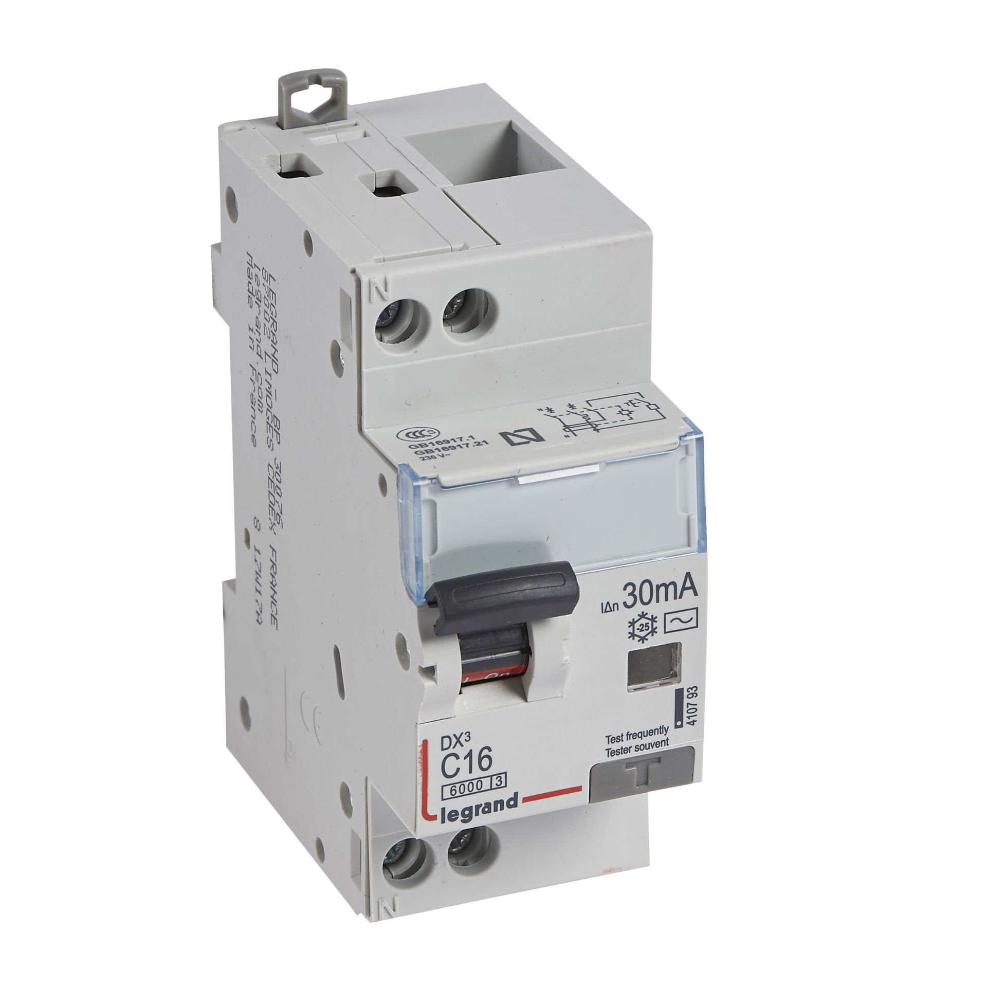Legrand DX³ RCBO 16A 1P+N AC tip 30mA LEG-410793