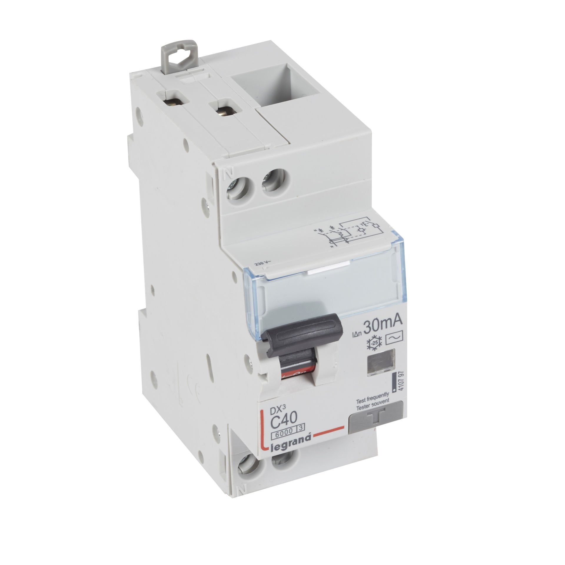 Legrand DX³ RCBO 40A 1P+N AC tip 30mA LEG-410797
