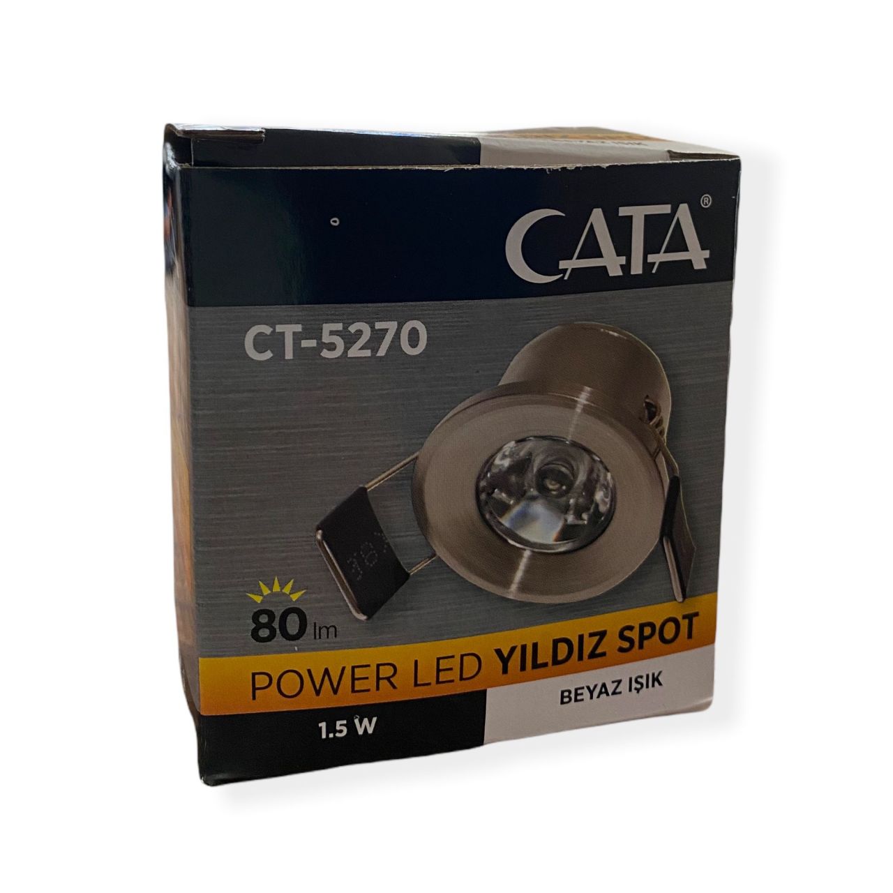 Cata 1,5 W Ledli Yıldız Spot CT-5270 Satene Beyaz Işık