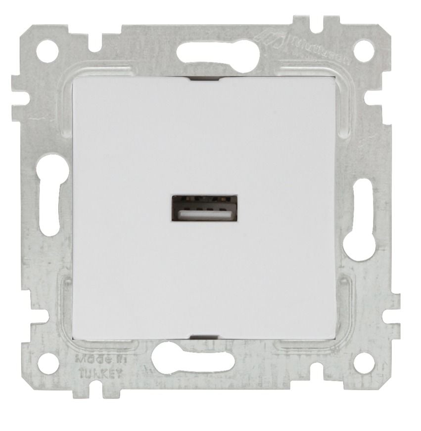 Mutlusan Rita Mek Tuş Tekli Usb Şarj Prizi Beyaz - 2200 448 0101