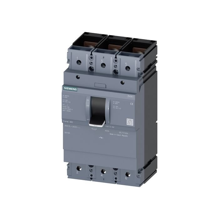 Siemens Sentron Serisi Kompakt Tip Yük Kesici Güç Şalteri; 3Va13; 400A; Korumasiz; 3 Kutuplu 3VA1340-1AA32-0AA0