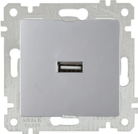 Mutlusan Rita Mek Tuş Tekli Usb Şarj Prizi İnox - 2200 448 0182