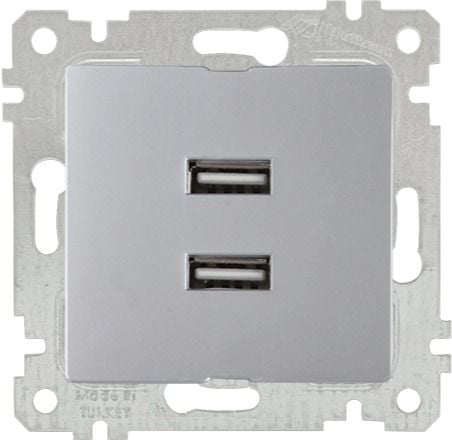Mutlusan Rita Mek Tuş İkili Usb Şarj Prizi İnox - 2200 449 0182