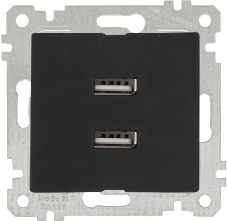 Mutlusan Rita Mek Tuş İkili Usb Şarj Prizi Siyah - 2200 449 0184