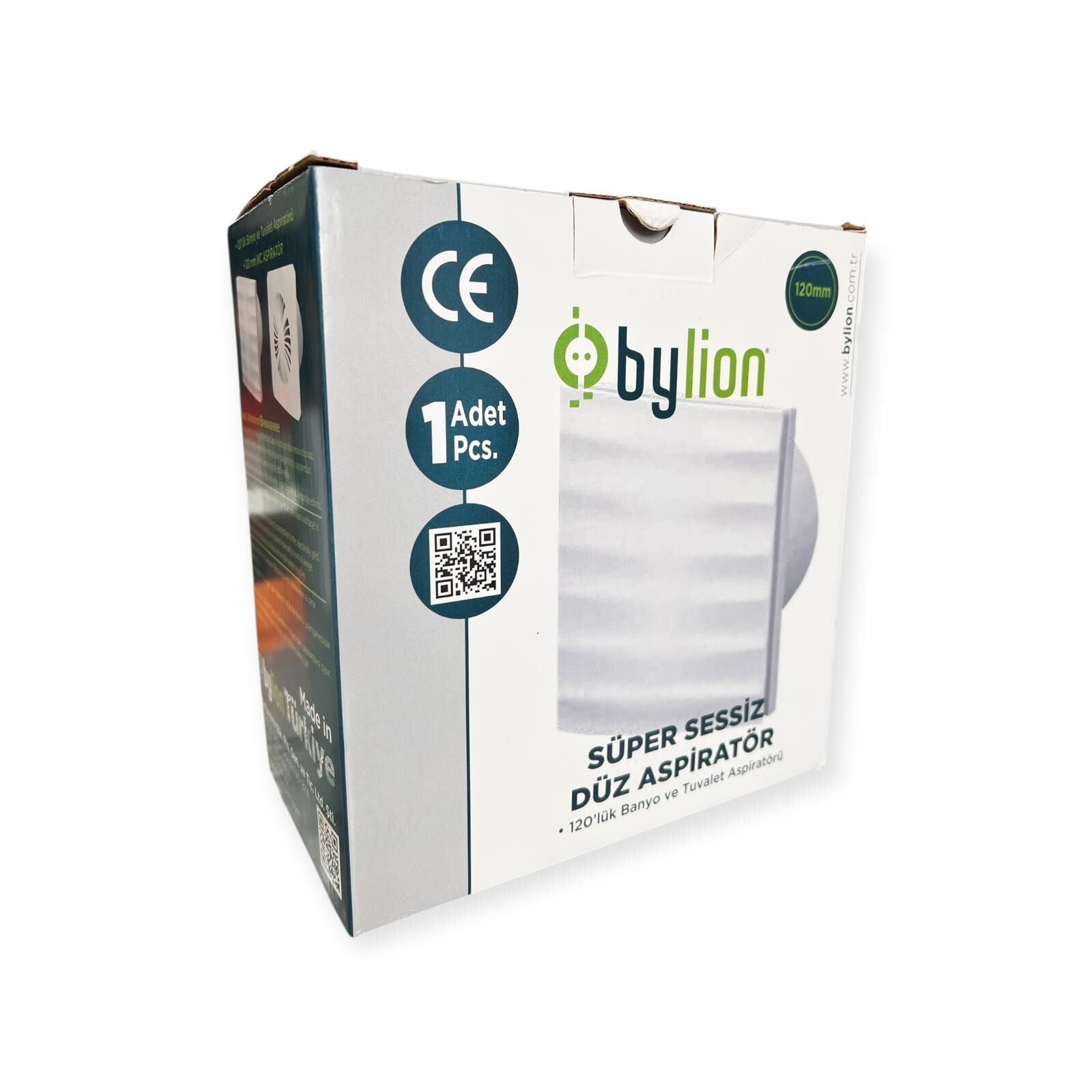 BYLION Asp-120D 120 Mm Düz Aspiratör Banyo-Tuvalet (Beyaz)