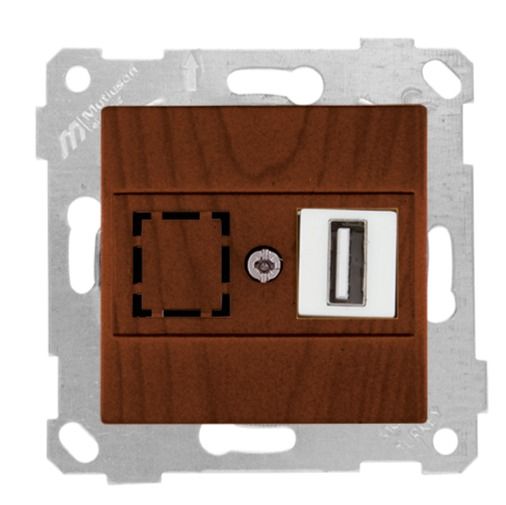 Mutlusan Rita Mek Tuş Data Prizi 1*Usb Ceviz - 2200 455 0157