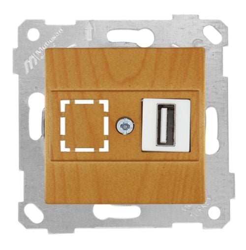 Mutlusan Rita Mek Tuş Data Prizi 1*Usb Meşe - 2200 455 0158