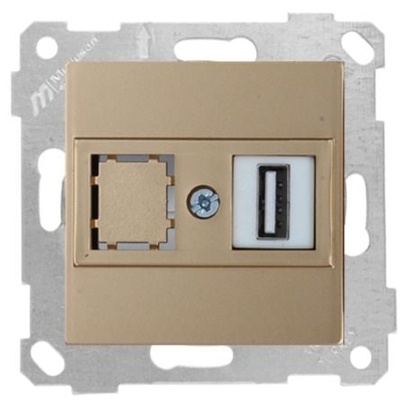 Mutlusan Rita Mek Tuş Data Prizi 1*Usb A. Altın - 2200 455 0180