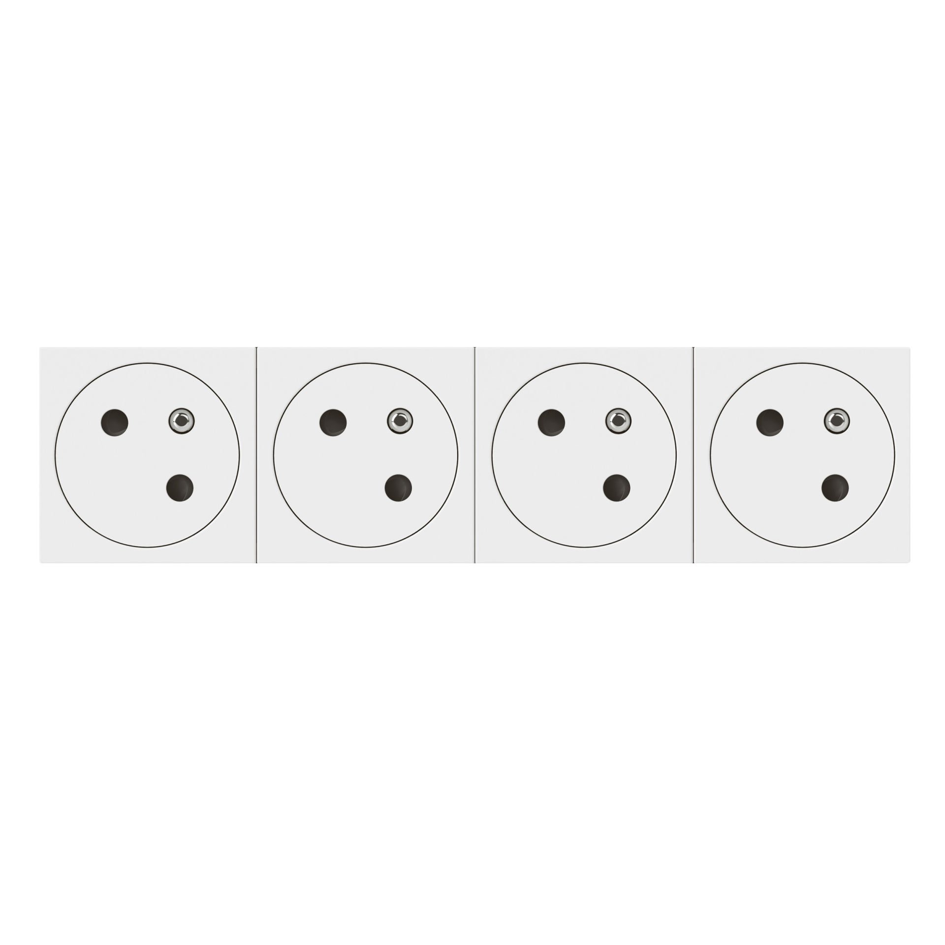 Legrand Dörtlü Düz Yüzey UPS Priz, 45°, Ç.k, Otomatik, 16A, 250V~, 8M, Beyaz LEG-077144L