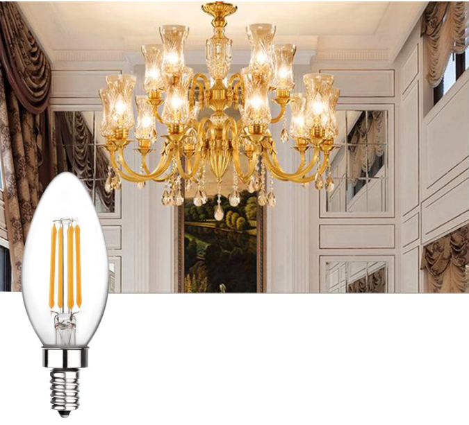 Cata 4W Flamanlı Şeffaf Led Buji Ampul CT-4066 Günışığı E14