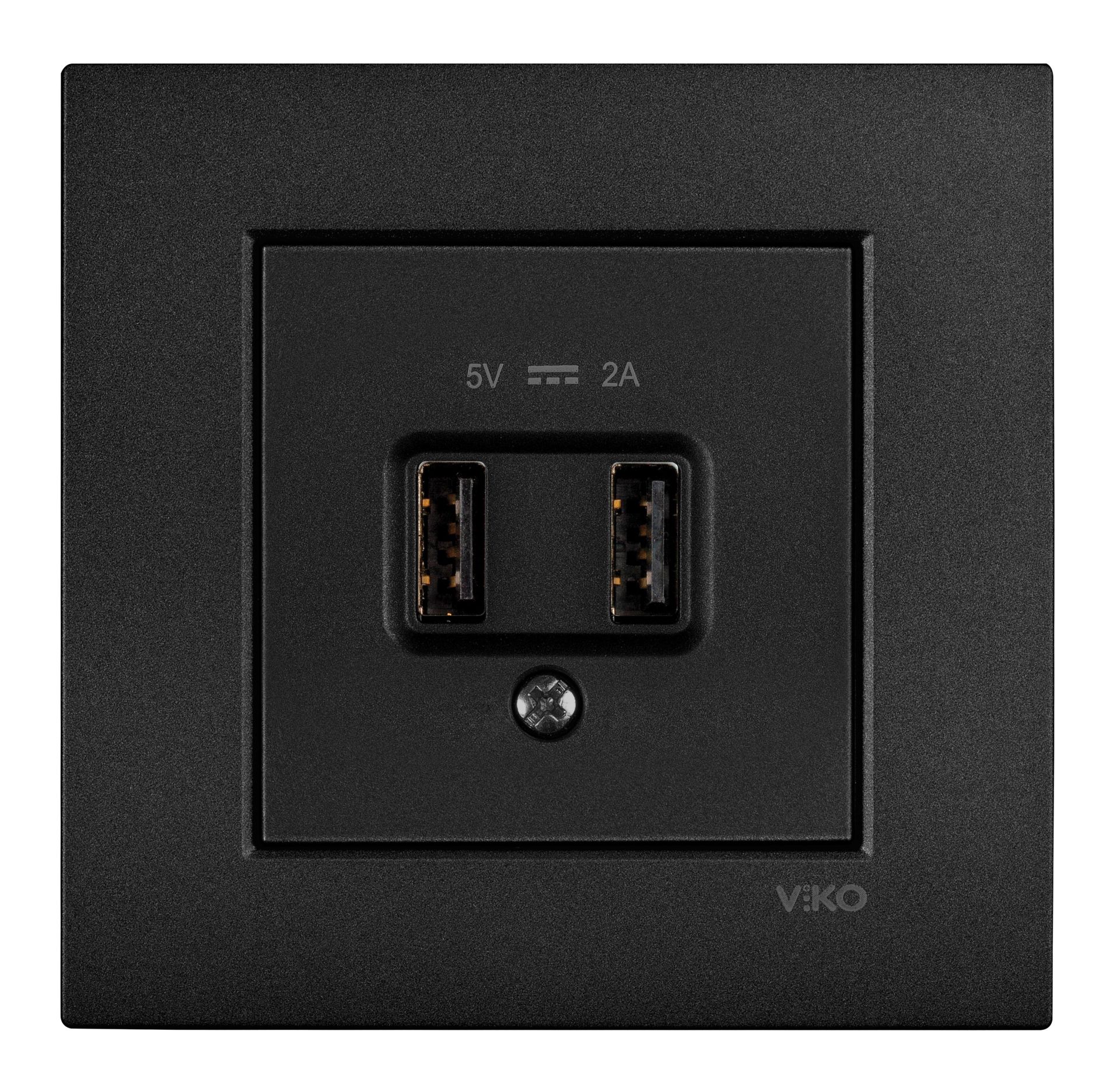 Viko Novella Artline Siyah Usb Priz 5V-2A Mekanizma Çerçeve Dahil