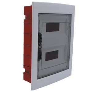 Çetinkaya Pano 305x394x85 ABS Sıva Altı 24'lü (12x2) Sigorta Kutusu Seffaf Kapakli - Klemensli ÇP 10924