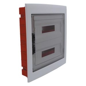 Çetinkaya Pano ABS Sıva Altı 36'li (18x2) Sigorta Kutusu Seffaf Kapakli - Klemensli ÇP 10936-1