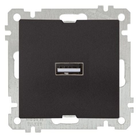 Mutlusan Mek+Tuş Tekli Usb Şarj Prizi Siyah - 2100 448 0184