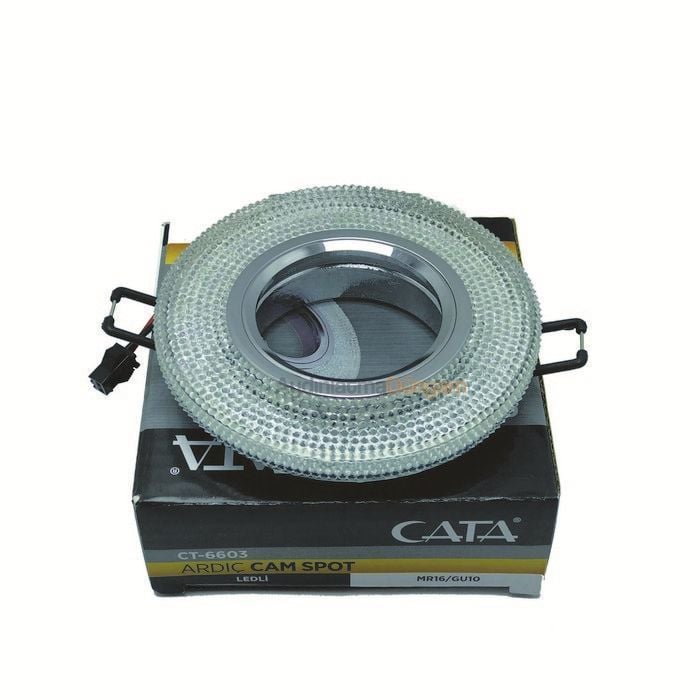 Cata Kristal Cam Spot Ardıç Beyaz Led Çerçeveli CT-6603