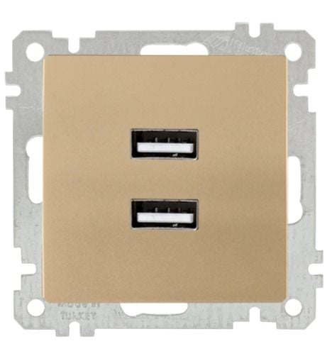 Mutlusan Mek+Tuş İkili Usb Şarj Prizi Beyaz - 2100 449 0101