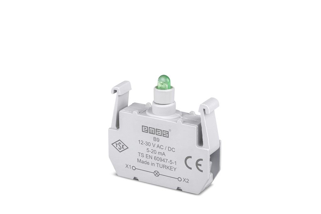 Emas B Sinyal Yeşil Led'Li Blok 12-30 V Ac/Dc - B9