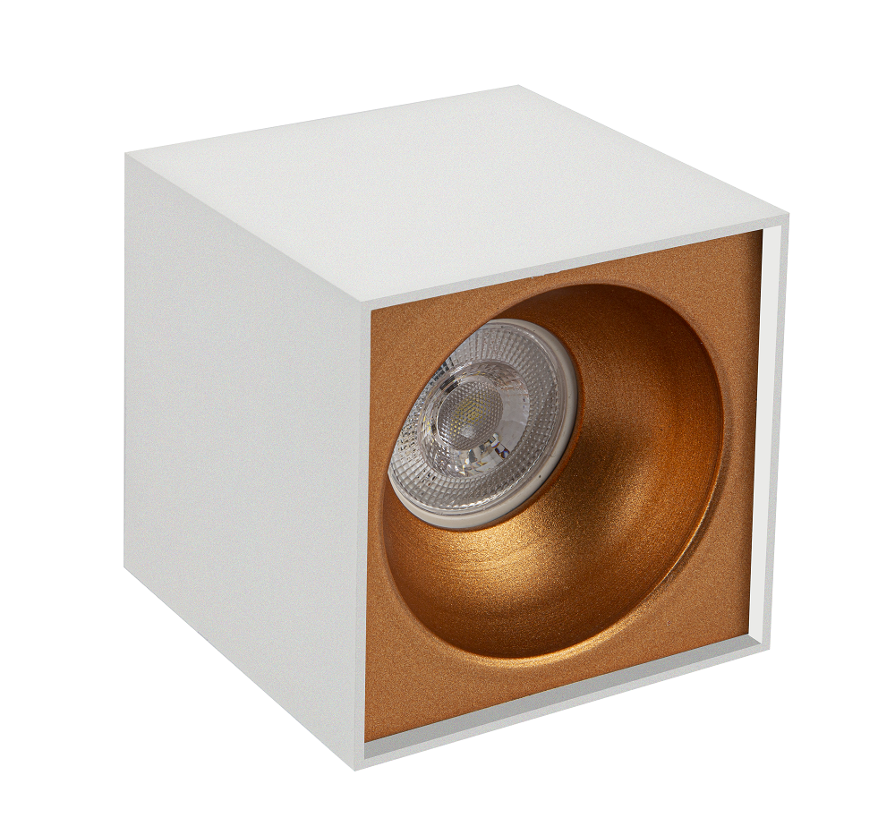 Sıva Üstü Kare Led Spot Armatür 10X10 Cm Beyaz/Bakır