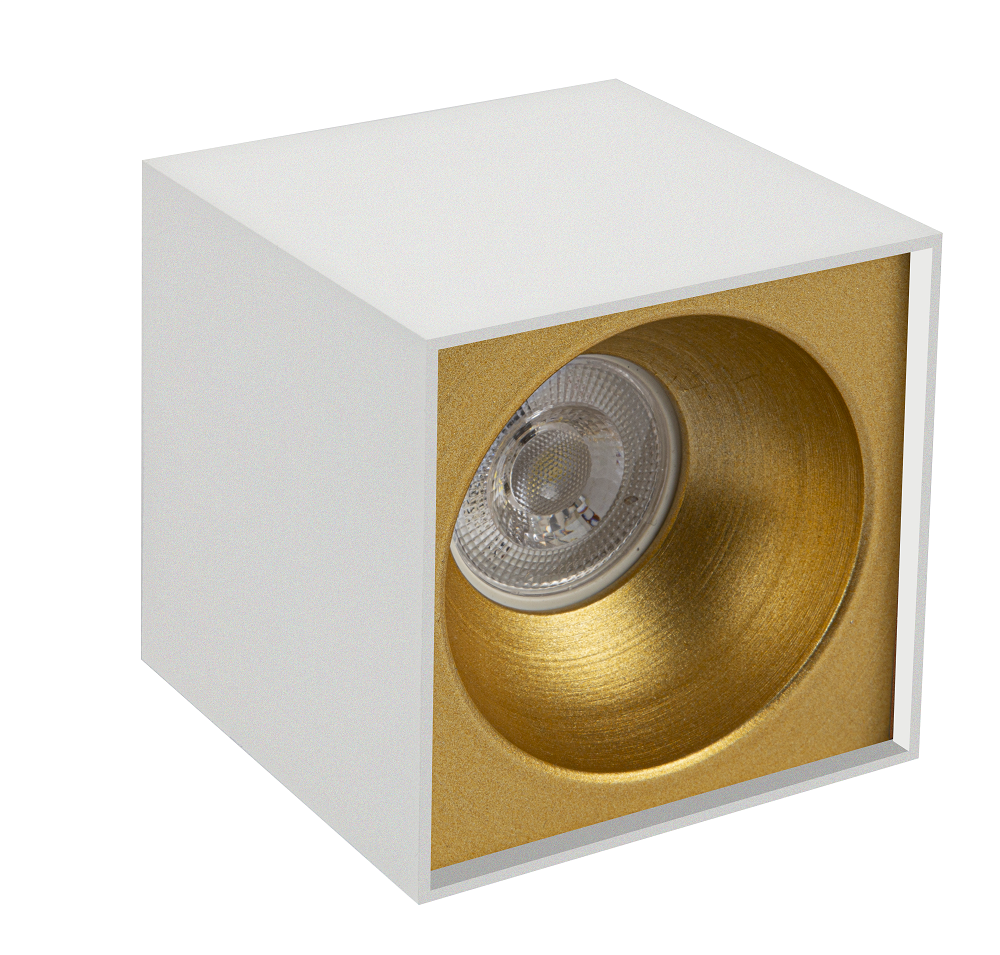 Sıva Üstü Kare Led Spot Armatür 10X10 Cm Beyaz/Altın