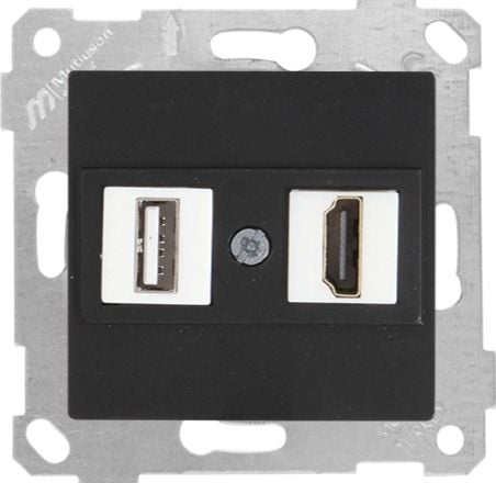 Mutlusan Rita Mek Tuş Data Prizi 1*Usb/1*Hdmı Siyah - 2200 459 0184