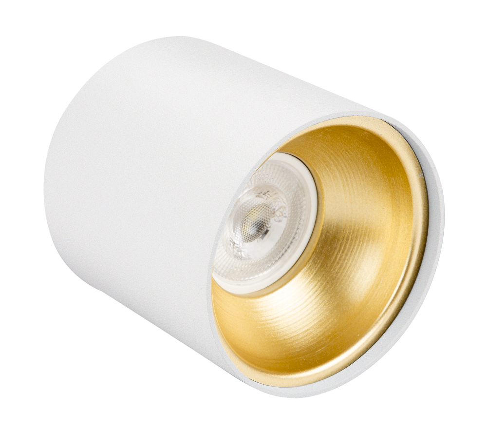Sıva Üstü Silindir Led Spot Armatür 10x10 Cm Beyaz/Altın