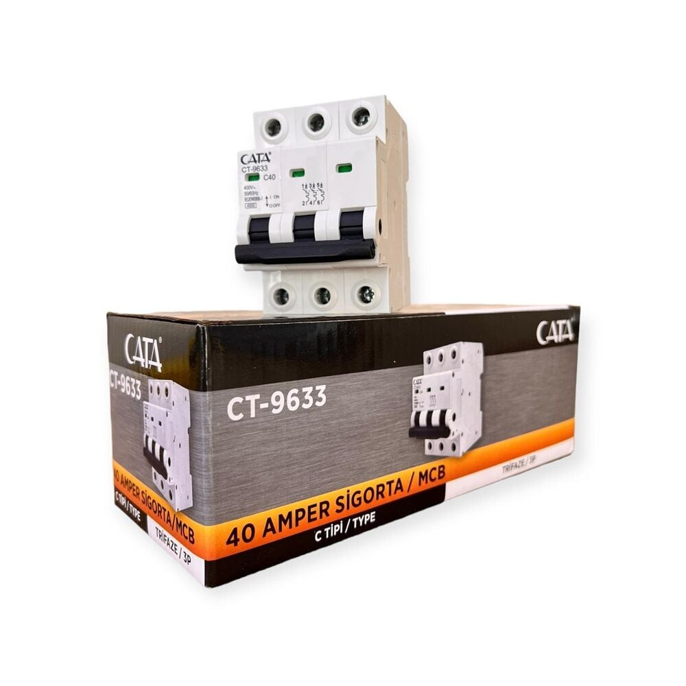 Cata CT-9633 4,5 kA 3x40 C Amper Trifaze Sigorta