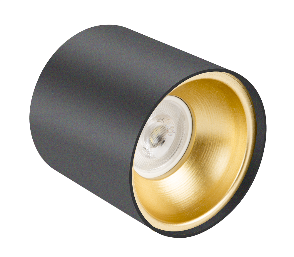 Sıva Üstü Silindir Led Spot Armatür 10x10 Cm Siyah/Altın
