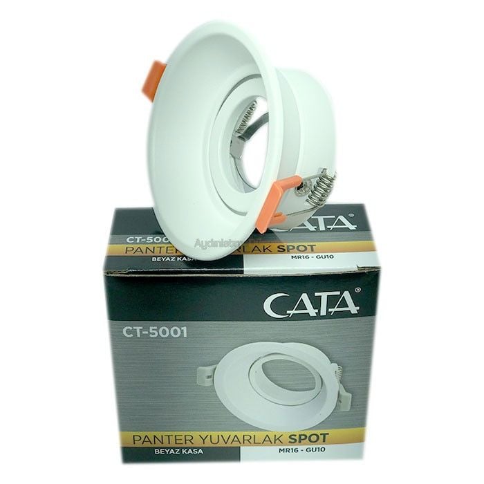 Cata CT-5001 Beyaz Yuvarlak Panter Spot Kasası
