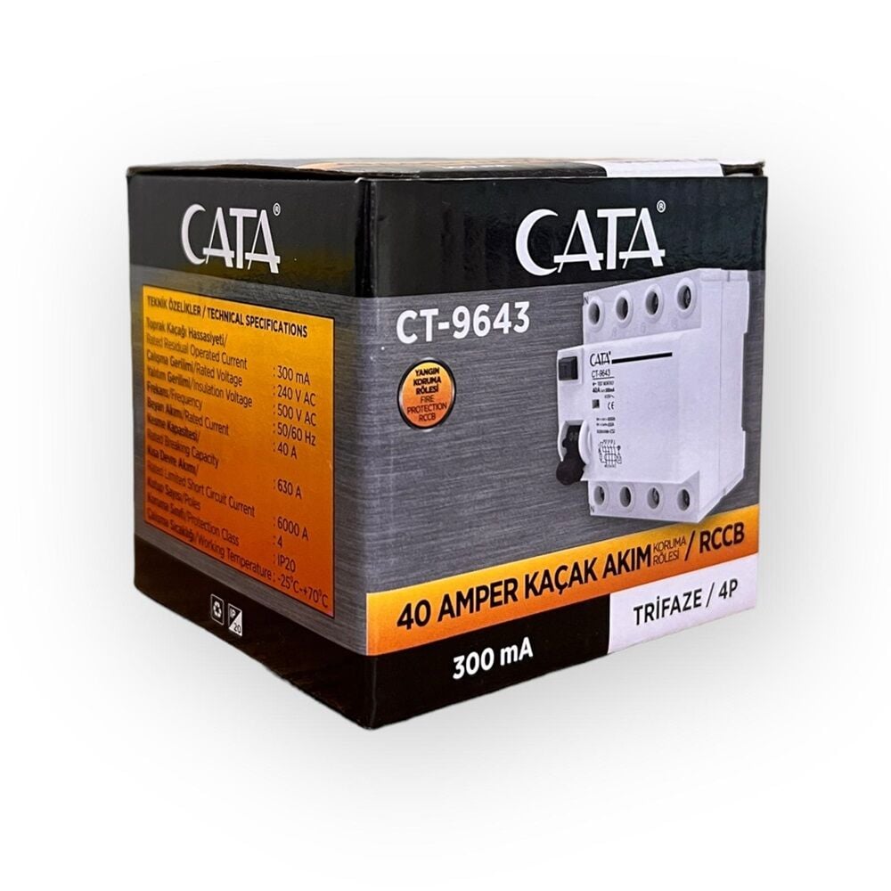 Cata 4X40 300 MA Trifaze Yangın Koruma Rolesi CT-9643