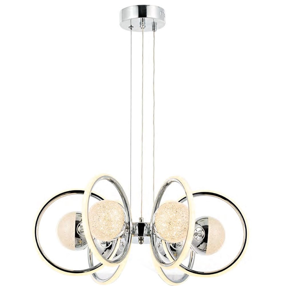 Demet 6'lı Krom Led Avize