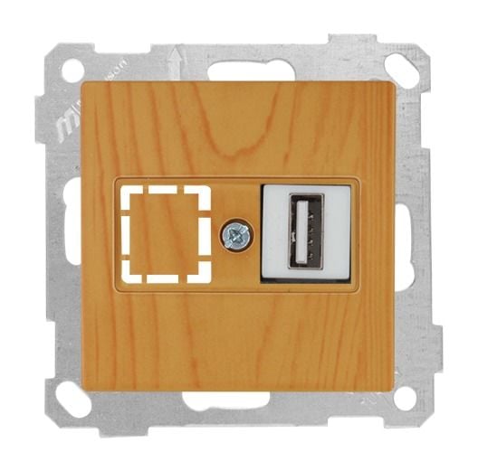 Mutlusan Mek+Tuş Data Prizi 1*Usb Meşe - 2100 455 0158