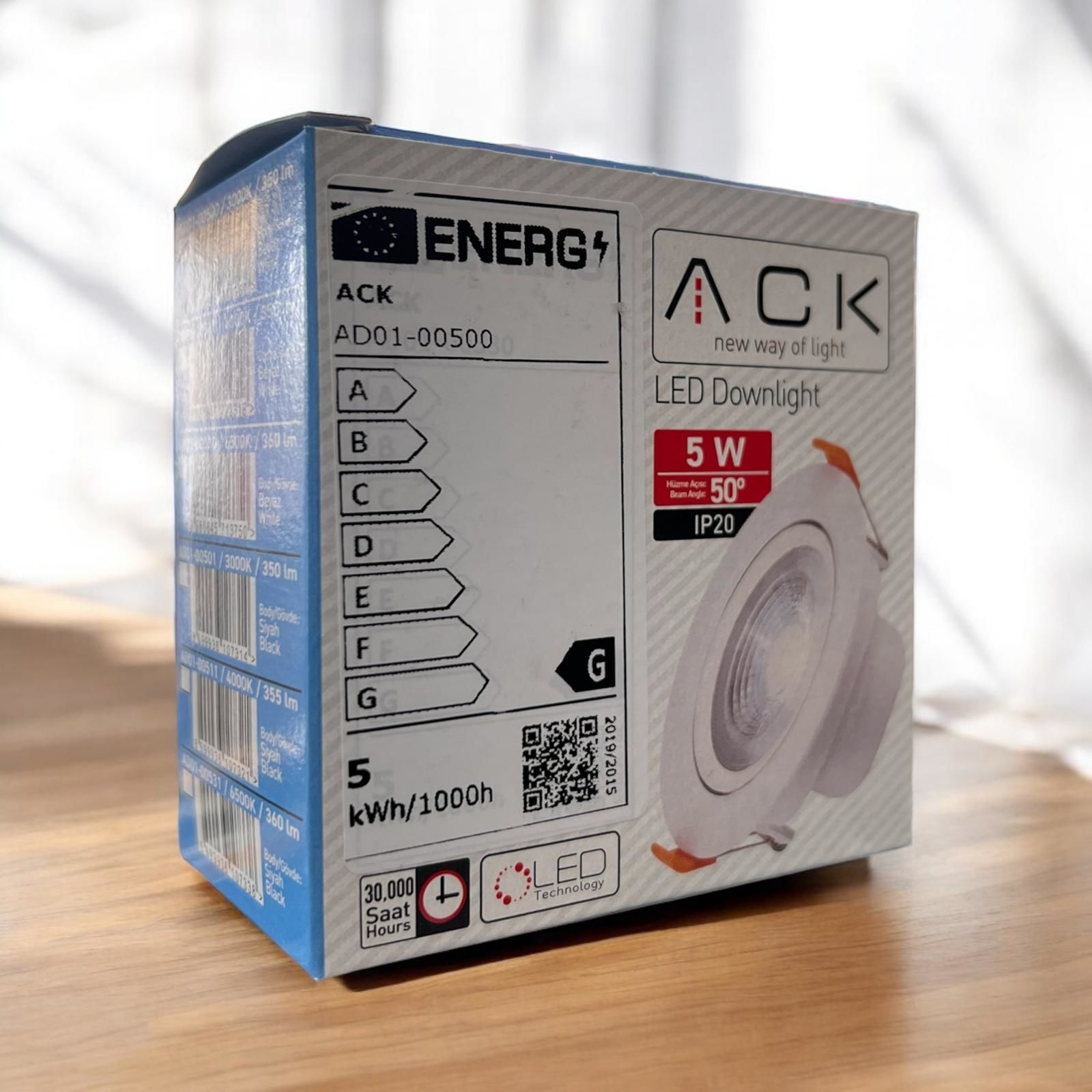 ACK AD01-00500 3000K Günışığı 5W Beyaz Kasa Cob Mobil Led Spot Lamba