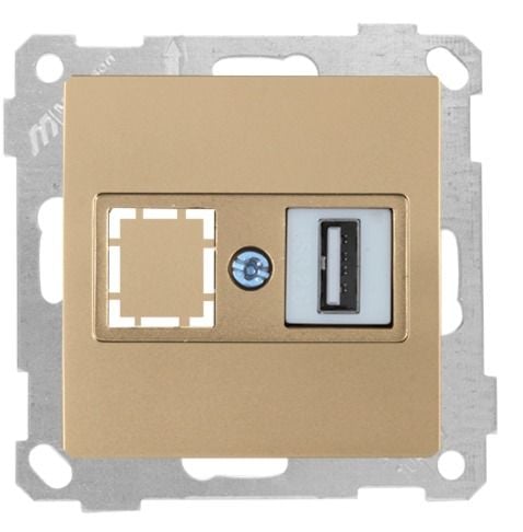 Mutlusan Mek+Tuş Data Prizi 1*Usb Antik Altın - 2100 455 0180