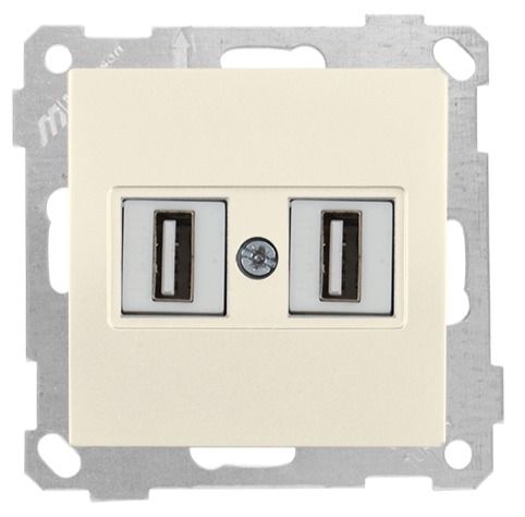 Mutlusan Mek+Tuş Data Prizi 2*Usb Krem - 2100 456 0102