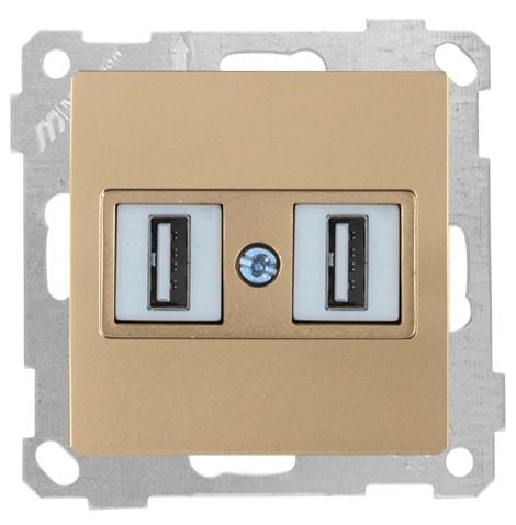 Mutlusan Mek+Tuş Data Prizi 2*Usb Antik Altın - 2100 456 0180