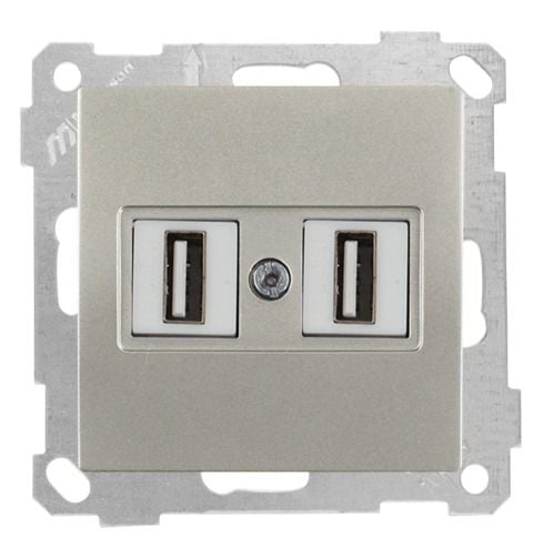 Mutlusan Mek+Tuş Data Prizi 2*Usb Titanyum - 2100 456 0183