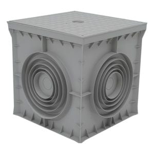 Çetinkaya Pano 40x40x40 ABS Gri Yeralti Buat + Düz Gri Kapakli ÇP 404040