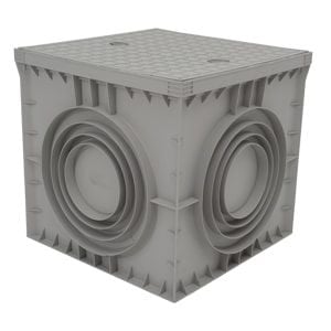 Çetinkaya Pano 48x48x45 ABS Gri Yeralti Buat + Düz Gri Kapakli ÇP 505050