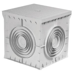Çetinkaya Pano 55x55x50 ABS Gri Yeralti Buat + Düz Gri Kapak ÇP 555550
