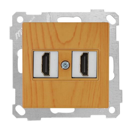 Mutlusan Mek+Tuş Data Prizi 2*Hdmı Meşe - 2100 458 0158