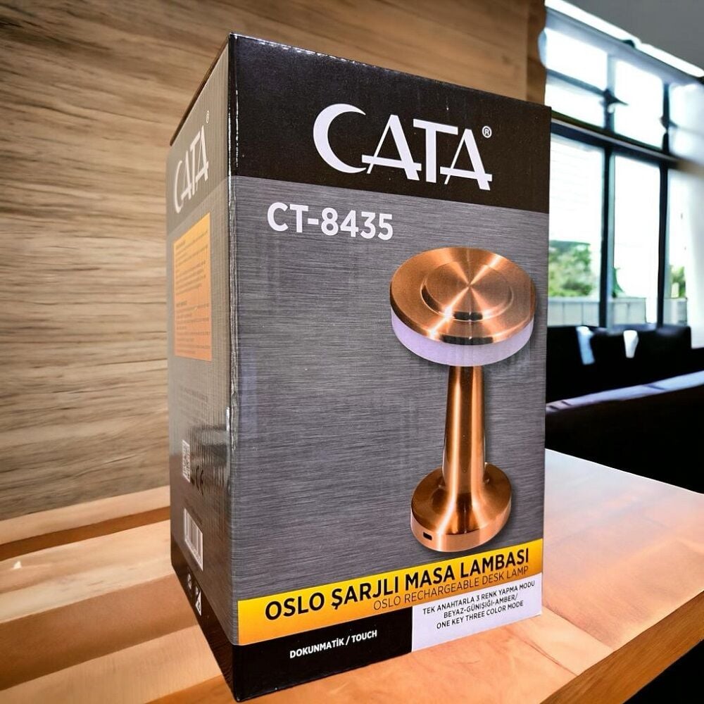 Cata Masa Lambası Bronz Renk Ct-8435 Tek Anahtarla 3 Renk